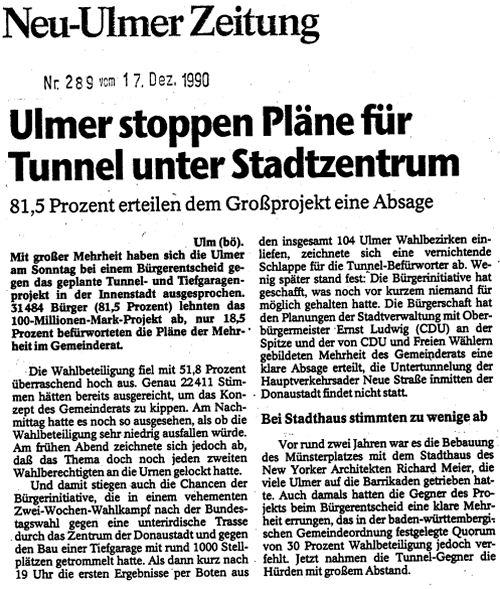 Nein zum Tunnel